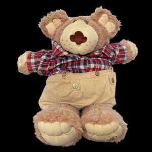 Furskins Bear Boone Bee Keeper Plush 22" Vintage 1980s Toy Xavier Roberts READ